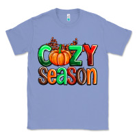 Colony Blue cozy season with fall colors palette and pumpkin Classic Tee - AdoDesignShop