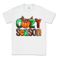 White cozy season with fall colors palette and pumpkin Classic Tee - AdoDesignShop