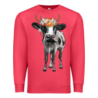 Cardinal holstein cow floral wreath Premium Sweatshirt - BarkalooDesign