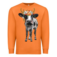 Carrot holstein cow floral wreath Premium Sweatshirt - BarkalooDesign