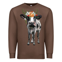 Chestnut holstein cow floral wreath Premium Sweatshirt - BarkalooDesign
