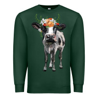 Sports Green holstein cow floral wreath Premium Sweatshirt - BarkalooDesign
