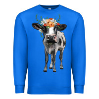True Royal holstein cow floral wreath Premium Sweatshirt - BarkalooDesign
