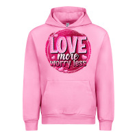 Fuchsia Pink Love more worry less Valentine's Day Urban Hoodie - HowdyJamesFarm