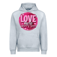Heather Grey Love more worry less Valentine's Day Urban Hoodie - HowdyJamesFarm