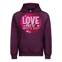 Mauve Wine Love more worry less Valentine's Day Urban Hoodie - HowdyJamesFarm