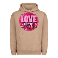 Pigment Burro Love more worry less Valentine's Day Urban Hoodie - HowdyJamesFarm