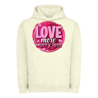 Pigment Pistachio Love more worry less Valentine's Day Urban Hoodie - HowdyJamesFarm