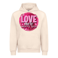 Sandshell Love more worry less Valentine's Day Urban Hoodie - HowdyJamesFarm