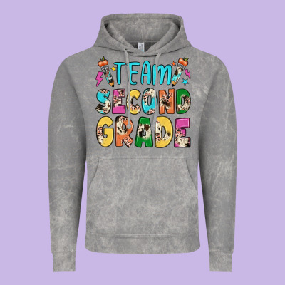 Team Second Grade Vintage Hoodie Designed By Jahusdesignshop