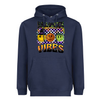 Navy halloween vibes smiley face Heavyweight Hoodie - BarkalooDesign