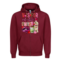 Burgundy v is for vodka Zipper Hoodie - NancyCooperArtShop