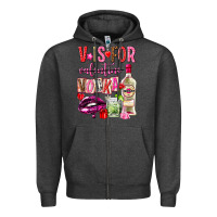 Charcoal Heather v is for vodka Zipper Hoodie - NancyCooperArtShop