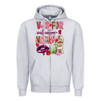 Heather Grey v is for vodka Zipper Hoodie - NancyCooperArtShop