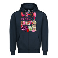 Navy v is for vodka Zipper Hoodie - NancyCooperArtShop