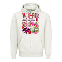 Oatmeal Heather v is for vodka Zipper Hoodie - NancyCooperArtShop