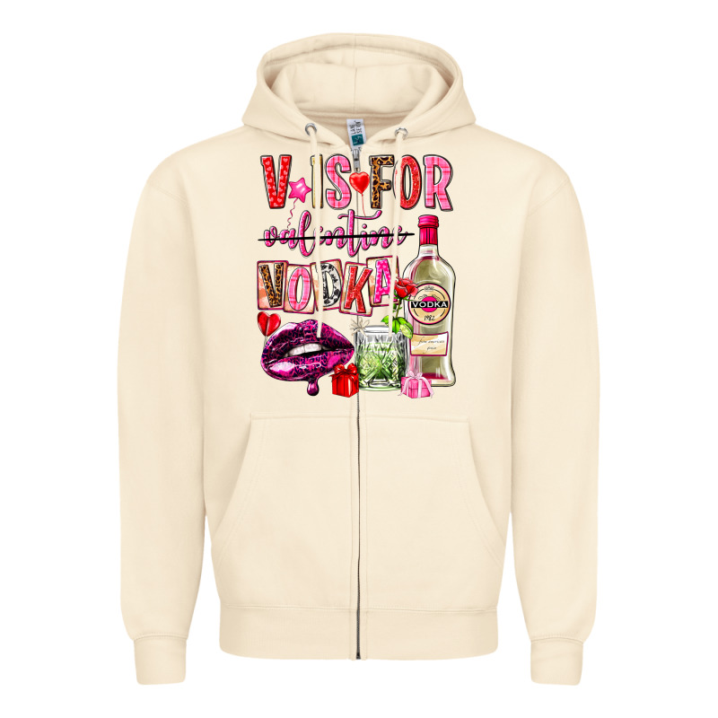 V Is For Vodka Zipper Hoodie by NancyCooperArtShop | Teevron