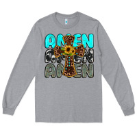 Heather Grey amen Long Sleeve Tee - JahusDesignShop