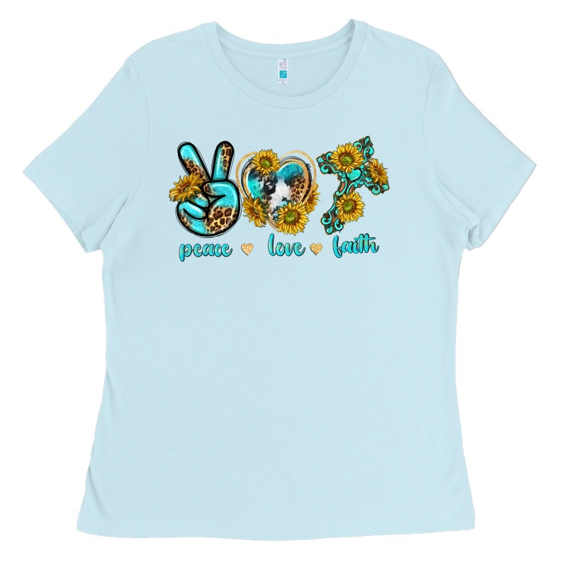 Peace Love Faith Ladies Tee by texasbilliewilder | Teevron