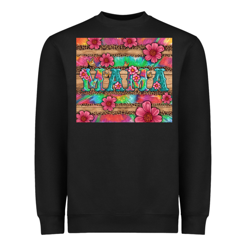 Mama With Tie Dye And Flowers Heavyweight Sweatshirt by Artiststas | Teevron