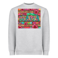 Heather Grey mama with tie dye and flowers Heavyweight Sweatshirt - Artiststas