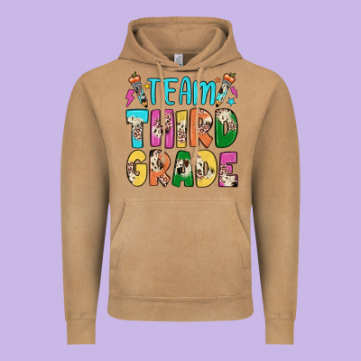 Team Third Grade Vintage Hoodie Designed By Jahusdesignshop