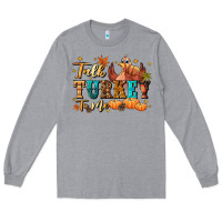 Heather Grey Talk turkey to me Long Sleeve Tee - NancyCooperArtShop