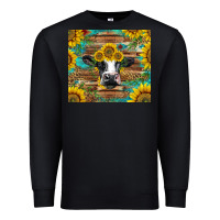 Black holstein cow with sunflowers Premium Sweatshirt - BarkalooDesign