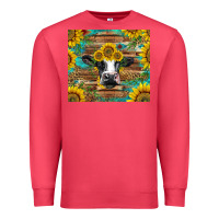 Cardinal holstein cow with sunflowers Premium Sweatshirt - BarkalooDesign