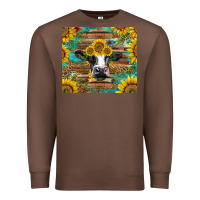 Chestnut holstein cow with sunflowers Premium Sweatshirt - BarkalooDesign
