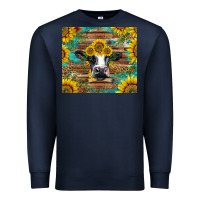 Holstein Cow With Sunflowers Premium Sweatshirt | Teevron