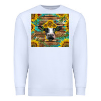 White holstein cow with sunflowers Premium Sweatshirt - BarkalooDesign