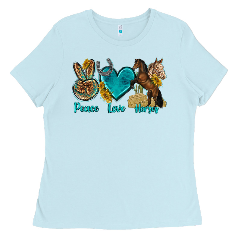 Peace Love Horses Tbw Ladies Tee by texasbilliewilder | Teevron