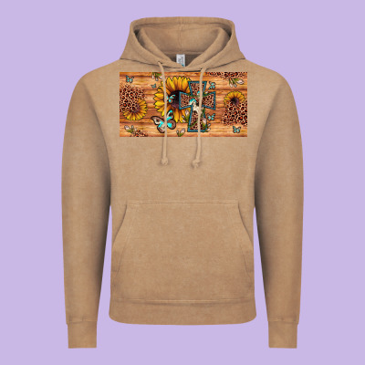 Leopard Cross Butterfly Sunflower Vintage Hoodie Designed By Jahusdesignshop