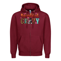 Burgundy beautiful crazy Zipper Hoodie - NancyCooperArtShop