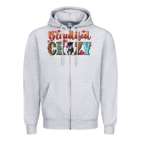 Heather Grey beautiful crazy Zipper Hoodie - NancyCooperArtShop