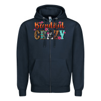Navy beautiful crazy Zipper Hoodie - NancyCooperArtShop