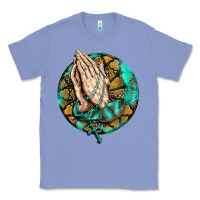 Colony Blue western praying hands prayer rosary  faith cross Classic Tee - BarkalooDesign