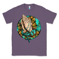 Lavender western praying hands prayer rosary  faith cross Classic Tee - BarkalooDesign