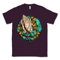 Plum western praying hands prayer rosary  faith cross Classic Tee - BarkalooDesign