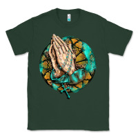 Sports Green western praying hands prayer rosary  faith cross Classic Tee - BarkalooDesign
