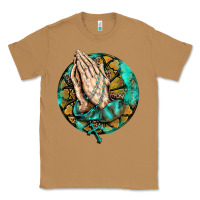 Toasted Coconut western praying hands prayer rosary  faith cross Classic Tee - BarkalooDesign