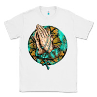 White western praying hands prayer rosary  faith cross Classic Tee - BarkalooDesign