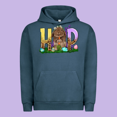 Hop Rabbit Easter Day Urban Hoodie Designed By Howdyjamesfarm