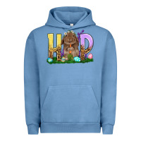 Pigment Pebble Blue Hop Rabbit Easter Day Urban Hoodie - HowdyJamesFarm