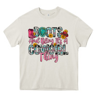 Cream boots and bling it s a cowgirl thing Heavy Core Tee - Zillion Design Studio