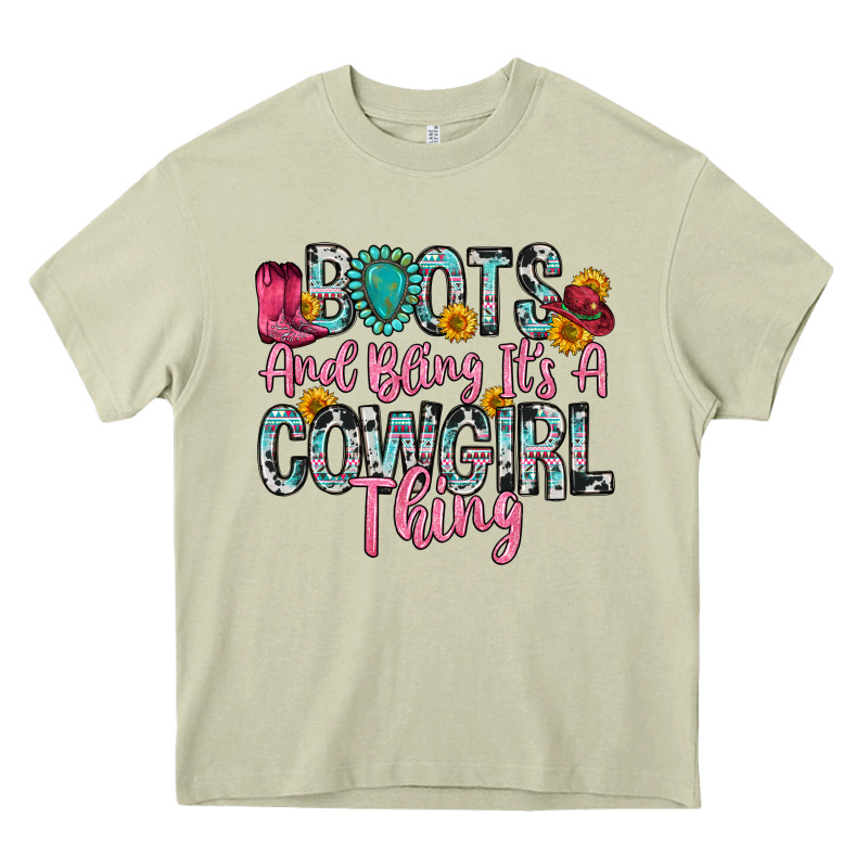Boots And Bling It S A Cowgirl Thing Heavy Core Tee by Zillion Design Studio | Teevron