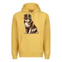 Antique Gold australian shepherd with rope toy Premium Hoodie - texasbilliewilder