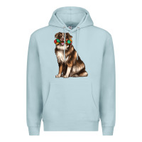Blue Mist australian shepherd with rope toy Premium Hoodie - texasbilliewilder