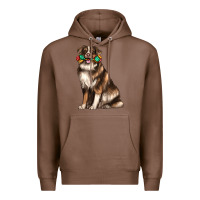 Chestnut australian shepherd with rope toy Premium Hoodie - texasbilliewilder